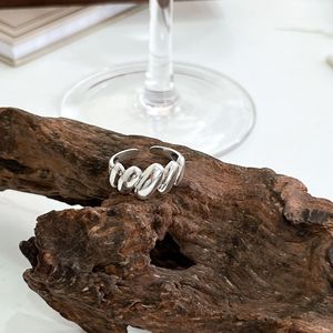 Anillo de Plata S925 Estilo Coreano para Mujer, Diseño Geométrico Minimalista Abierto, para Uso Diario - Product Image 2