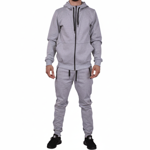Conjunto Deportivo Unisex de Verano 100% Algodón con Estampado Personalizado, Lavado Ácido, Estilo Urbano con Sudadera con Capucha y Pantalones para Hombre - Product Image 1