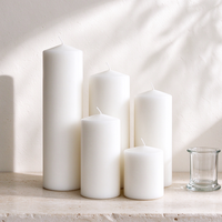 Bougies cylindriques blanches de style européen en gros pour mariages, tables de restaurant d'hôtel et décoration intérieure