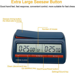 Reloj de Ajedrez Digital Profesional Multifuncional para Torneos, Reloj DGT - Product Image 2
