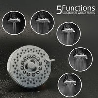 Pommeau de Douche Moderne Cinq Fonctions en Plastique ABS, Haute Pression, Économiseur d'Eau, Effet Pluie pour Salle de Bain, Hôtel, Appartement