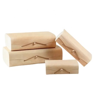 Caja de corteza de abedul de madera con textura Natural barata, caja de regalo de embalaje de madera, caja de chapa de madera - Product Image 2