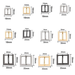 Decorativo de aleación de zinc sólido hebillas ajustables con medio centro bar pin para hombres y mujeres bolsa zapato de hombro de hardware - Product Image 6