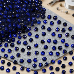 Perles de verre rondes de couleurs assorties pour la production d'accessoires de mode, la création de bijoux DIY, la fabrication de colliers et bracelets décoratifs, prix en gros - Product Image 1