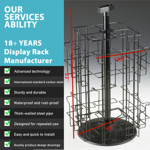 <strong>2</strong>-Tier Tabletop Metal Wire Brochure Holder <strong>Rotating</strong> Comic Book <strong>Display</strong> Rack for Bookstores - Product Image 4
