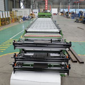 Dreischichtige Glasierte Dachziegel-Herstellungsmaschine Farbige Stahl-Rollformmaschine Motorpumpe Getriebe Lager PLC-Steuerung - Product Image 3