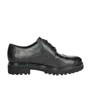 Chaussures habillées en cuir noir pour femmes Cinzia Soft, style Oxford, semelle plateforme - Product Image 3
