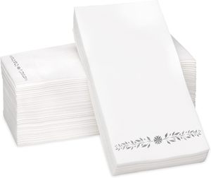 Ecologische wegwerp papieren servetten & -doekjes van 1-laags onbewerkte houtpulp, absorberend, in zakverpakking voor bruiloften en verjaardagen - Product Image 4