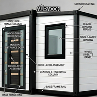 Conteneur mobile de 20 pieds en panneaux sandwich d'acier respirants préfabriqués, design ferme, pour usage bureau