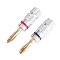 Connecteur audio pour haut-parleur, connecteur de corne audio, en aluminium, cuivre, 4 mm, 1P, fiche banane sans soudure, pour audio et vidéo, fourni par l'usine