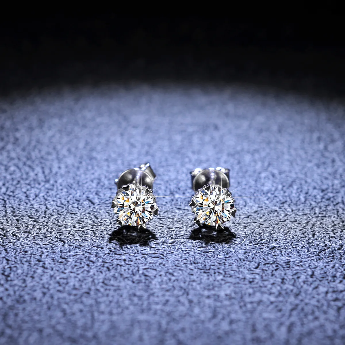 Pendientes de tuerca de diamante de moissanita para mujer, 1ct, aretes de Plata de Ley 925 sólida para joyería de boda