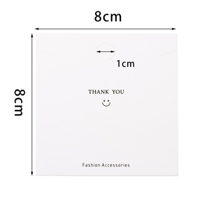 Cartes de présentation de bijoux en carton blanc 8x8cm avec trous de 2mm pour boucles d'oreilles, colliers, étiquettes d'emballage DIY - Product Image 4
