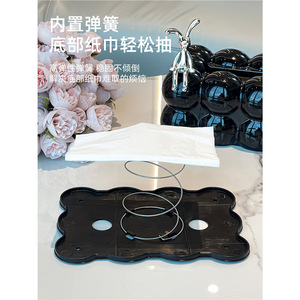 Boîte à mouchoirs de luxe avec mécanisme à ressort pour un retrait facile des mouchoirs, taille standard, matière pelucheuse, pour voiture et maison - Product Image 1