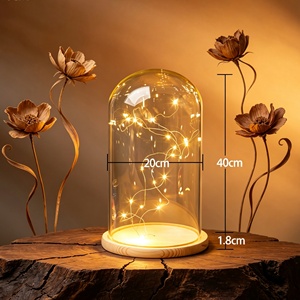 Campana di Vetro per Fiori Conservati 20x40 <span class=keywords><strong>cm</strong></span>, Personalizzabile con Logo, Diverse Misure, Prezzo di Fabbrica, Ideale per Regali e Artigianato - Product Image 1