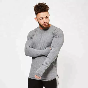 T-shirt de sport en gros pour homme, gris, personnalisé - Product Image 3