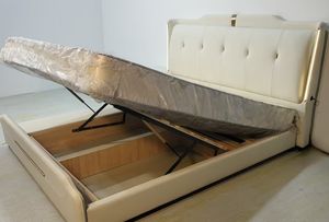 Juego de Muebles de Dormitorio Modernos <span class=keywords><strong>con</strong></span> Luz LED, Cama Queen Size Suave <span class=keywords><strong>con</strong></span> Almacenamiento Multifuncional, Estructura de Metal King Size, Directo de Fábrica - Product Image 4