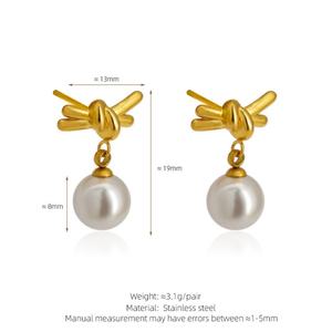 Elegante Collar Coreano de Acero Inoxidable con Colgante de Moda, Collar de Perlas Pequeñas de Oro Sólido de 14K para Mujeres y Niñas - Product Image 6