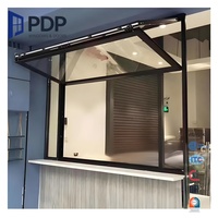 Ventana Vertical de Cocina de Aluminio con Doble Vidrio y Persiana Plegable de Acero Inoxidable Moderna para Exteriores Comerciales PDP