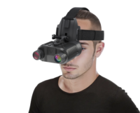 Jumelles tactiques longue portée Secozoom, vision nocturne montée sur casque, noires, avec écran 2,4 pouces, capteur CMOS pour caméra de casque