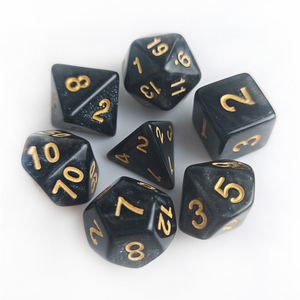 Dés acryliques à paillettes polyédriques 7 pièces ensemble vente directe d'usine haute qualité <span class=keywords><strong>Warhammer</strong></span> donjons et Dragons mdn RPG jeu dés - Product Image 1