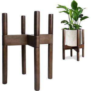 エレガントな木製植物ディスプレイスタンド（屋内用）、あらゆる部屋であなたのお気に入りの植物を展示できる多用途の木製スタンド - Product Image 1