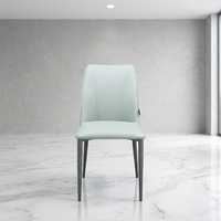 Chaise de salle à manger en cuir et acier inoxydable, style italien, européen, nordique, moderne, luxueux et minimaliste, pour table à manger - Vente en gros de meubles