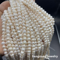 Perles rondes en vrac de qualité 3A en gros 4-12mm 37cm Brins de perles d'eau douce naturelles plates lustrées