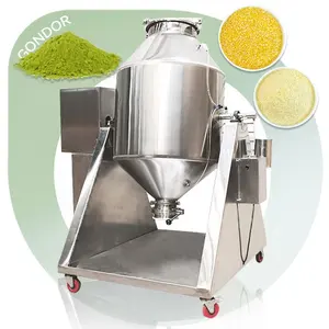 Small Herb Kava Square Cereal 360 Degree Rotate Drum Dry Double Cone Tumbler Coal 30kg Powder Mix Machine