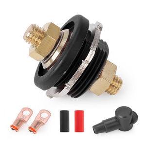 Kit de bornes de batterie automobile universelles 3/8 po, bornes annulaires rouge et noir, connecteurs de chargeur 250A - Product Image 1