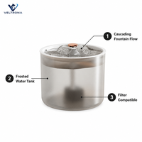 Fontaine à eau pour animaux de compagnie avec débit en cascade, fontaine à boire automatique pour chat et chien avec bec verseur en cuivre, réservoir givré