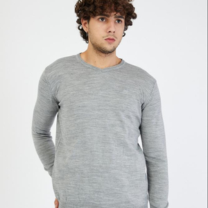 เสื้อสเวตเตอร์แขนยาวผู้ชาย,เสื้อกันหนาวสีดำทรงสลิมฟิตลำลองสินค้าขายดี - Product Image 1