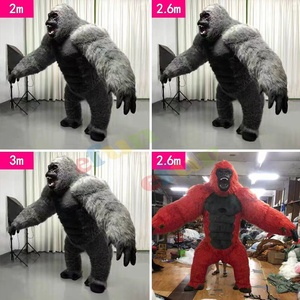 Efun yüksek kalite Cosplay dev Gorilla şişme kral Kong maskot kostüm 2m 2.6m 3m ucuz şişme Gorilla çizgi film kostümü - Product Image 6