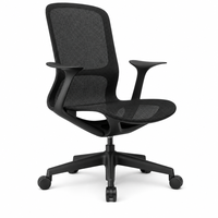 Chaise ergonomique moderne pivotante à dossier moyen, réglable, en plastique durable, avec accoudoirs fixes, légère, en maille, pour hôtel et bureau