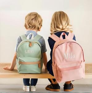 Sac à dos préscolaire <span class=keywords><strong>brodé</strong></span> Sac à dos en toile avec nom de l'enfant Sac à dos personnalisé pour enfants - Product Image 1