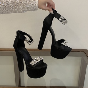 Nuevas Sandalias de Plataforma con Tacón de Aguja y Pedrería 2026, Zapatos de Diseñador, Sandalias Sexys de Moda para Mujer, Tacones de Stripper de 16 CM - Product Image 5