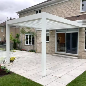 Pérgola Bioclimática de Aluminio Impermeable con Persianas Motorizadas, Protección UV y Resistente al Viento, con Iluminación LED Personalizada para Jardín - Product Image 2