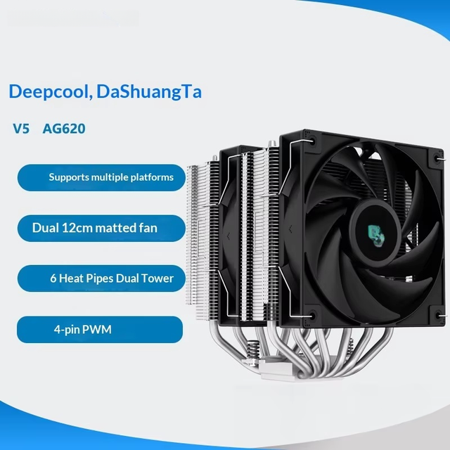 Air-Cooled 120mm White ARGB CPU Cooler for Desktop Computer with PWM 4-Pin Fan AM5 AM4