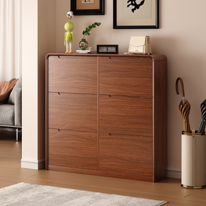 Entryway Shoe Rack Storage <strong>Cabinet</strong> <strong>Small</strong> Space <strong>Hallway</strong> Storage <strong>Cabinet</strong> 17/25cm Deep Wooden Tipping Shoe <strong>Cabinet</strong> - Product Image 1