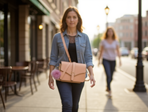 Bolso Bandolera Cruzado para Mujer, de Microfibra, Cuero Sintético, Color Sólido, con Borlas, Cierre de Cremallera, para Uso Diario, Todas las Temporadas - Product Image 2