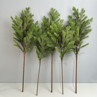 Ranting Jarum Pinus Buatan 77cm Grosir, Daun PE untuk Karangan Bunga DIY, Dekorasi Rumah Natal, Pinus & Cypress Buatan