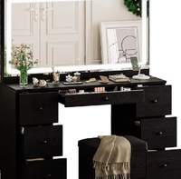 Runwood Coiffeuse de style moderne avec rangement, meuble de maquillage, taille personnalisable pour enfants