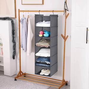 Organizador de Armario con Estructura Metálica Resistente, Estantes Colgantes Plegables, Estantes de Tela para Almacenamiento de Ropa, Dormitorio, Cocina, para Guardar Bolsas - Product Image 6