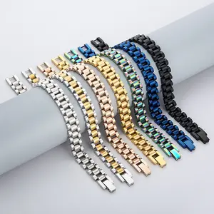 Fashion Bracelet 10mm 15mm Wide Stainless Steel Graphic High Quality Chain
