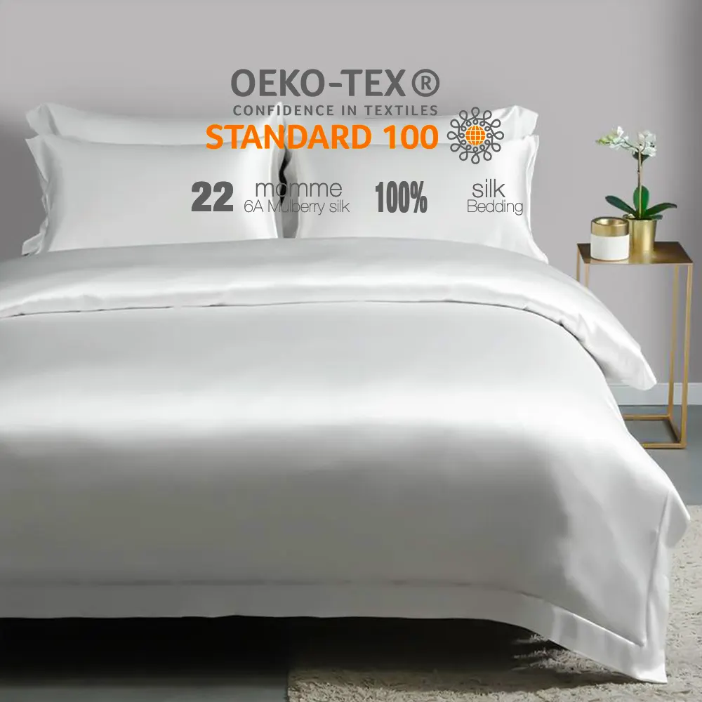 Großhandel hochwertige Luxus 100% Seide Bettwäsche Wasch bare Seide Bett bezug Set Luxus Bettlaken Fitted Bettdecke
