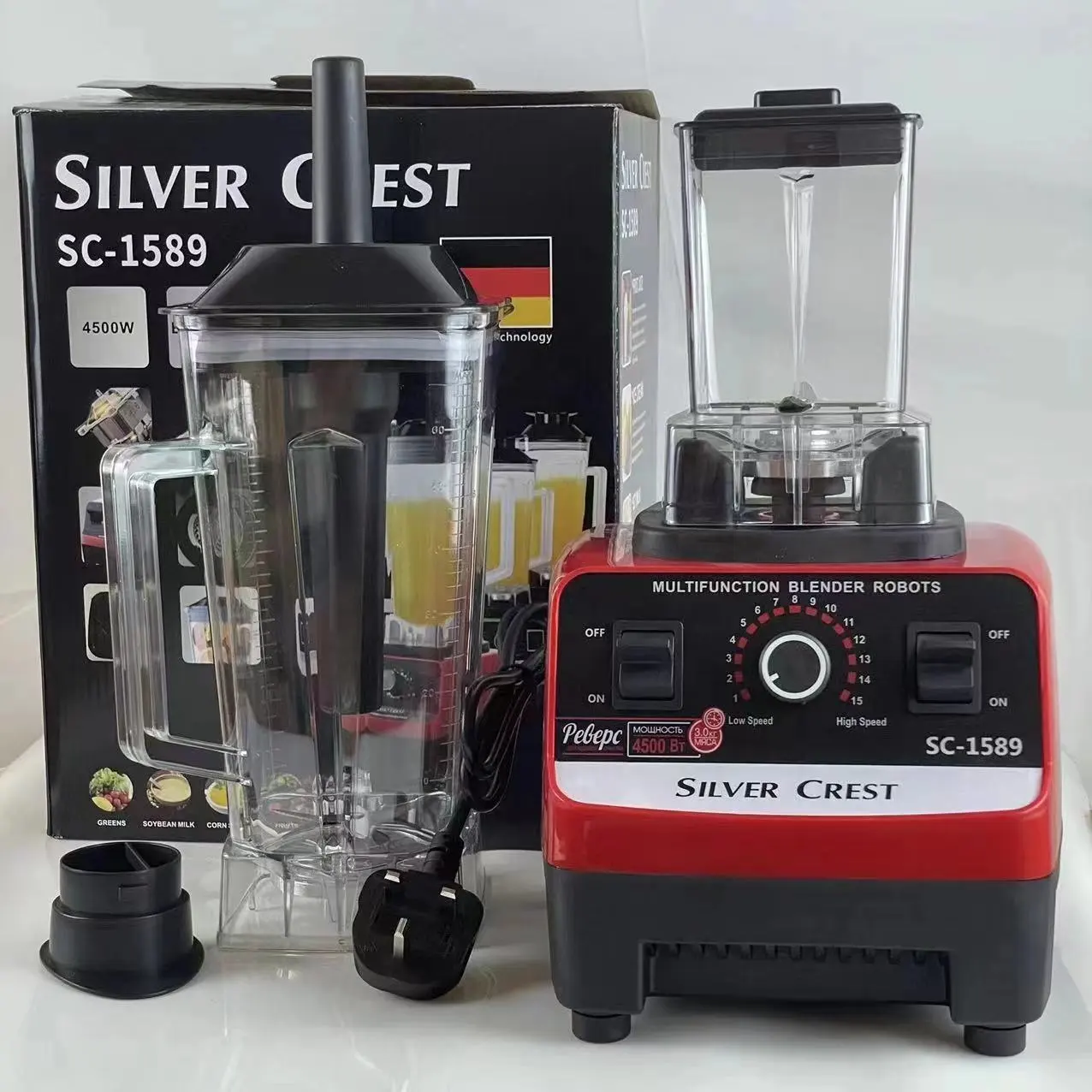Breaking Heavy Duty Commercial Mixer Smoothie Juicer Food Processor Silver Crest Blender 4500w Multifunctional High Speed Ice 15