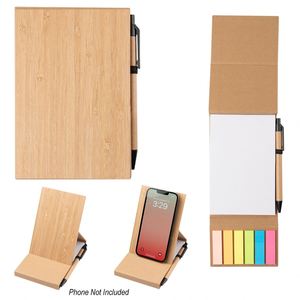 Bloc de Notas Promocional de Bambú con Logotipo Personalizado al por Mayor, con Soporte para Teléfono, Regalo Promocional, Artículos de Papelería para Oficina, Regreso a Clases - Product Image 1