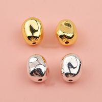 Perles d'espacement irrégulières lisses en laiton plaqué or 18 carats de 7 mm, 10 mm, 12 mm, en forme de haricot, pour la fabrication de bijoux DIY, fournitures et composants