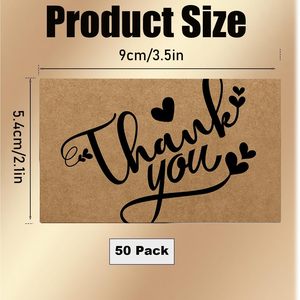 Cartes de remerciement en papier kraft rectangulaires personnalisées, vernis mat, impression numérique pour cartes de vœux - Product Image 3