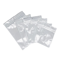 Sachets refermables blancs nacrés avec fermeture éclair, fenêtre transparente et trou de suspension, pochettes en plastique pour emballage de boucles d'oreilles, bagues, trombones et petites pièces