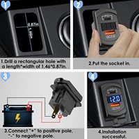 Prise de Charge rapide 12V/24V, mis à niveau, étanche, double PD, QC3.0, panneau de commutation à bascule, pour voitures, bateaux, camions